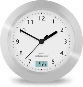 img 4 attached to ⏰ Stay punctual and informed with the Trendworx 4044-2 Suction Cup Bathroom Clock – Silver | Digital Thermometer included