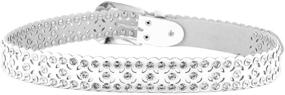 img 2 attached to Ladies Western Rhinestone Bling Cowgirl Hollow Leather Belt Studded with Rhinestones