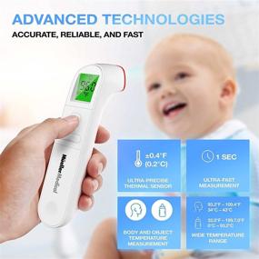 img 2 attached to 🌡️ Mueller Non-Contact Infrared Thermometer: Fever, Body, and Surface Temperature Measurement, Memory Recall, Auto Power-Off, Backlight Indicator – White