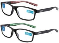 👓 clearvision computer reading glasses: 2 pack blue light blocking glasses for women & men (red and green, 1.5) logo