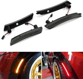 img 4 attached to 🚦 iJDMTOY Smoked Lens Amber/Red LED Side Marker Light Kit for 2007-2013/14 MINI Cooper R55 R56 R57 R58 R59 R60 R61