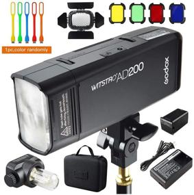 img 3 attached to 📸 Godox AD200 200Ws 2.4G TTL Speedlite Flash Strobe with 1/8000 HSS Monolight and Lithium Battery - BD-07 Barn Door, Honeycomb Grid, Color Gel Filters included