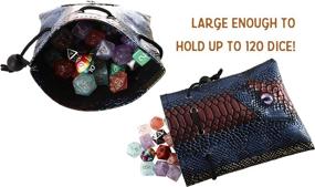 img 2 attached to 🐉 Forged Dice Co Dragon Eye Dice Bag - Holds up to 120 Dice, Perfect for DnD, RPG, Tarot, MTGs - Stylish Pouch for Dice Jewelry and Accessories, Ideal Dungeons and Dragons Gift