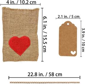 img 3 attached to Natural Burlap Hessian Wedding Valentines