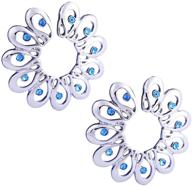 🌸 crazypiercing 1pair surgical steel blue faux crystal tribal floral clip-on non-piercing fake nipple rings logo