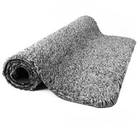 🚪 delxo 24x36 grey door mat: mud & water absorbent entry rug, non-slip rubber back, low-profile indoor front door mat - large shoe scraper + pet-friendly, machine washable logo