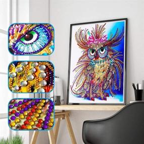 img 3 attached to Special Shaped Owl Diamond Painting Kit - Handmade DIY Diamond Drawing for Adults - 11.8 X 11.8in - Amazing Owl Diamond Painting Art