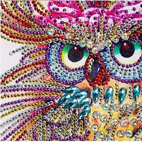 img 2 attached to Special Shaped Owl Diamond Painting Kit - Handmade DIY Diamond Drawing for Adults - 11.8 X 11.8in - Amazing Owl Diamond Painting Art