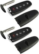 🔑 premium set of 2 shell case key fob keyless entry remotes for ford edge expedition explorer flex focus taurus lincoln mkx mks mkt navigator 2011-2016 (m3n5wy8609) logo