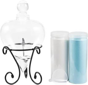 img 4 attached to 👪 AF ANDREW FAMILY Wedding Glass Heart Unity Sand Ceremony Set - Includes Decorative White and Blue Sand