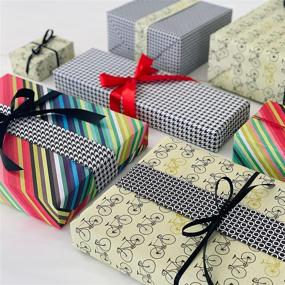 img 4 attached to 🚴 ECOARTTE by Glenda Chaves: Men's Birthday, Bikes/Stripes Reversible Wrapping Paper Sheets - Eco-Friendly (6 Sheets, 28"x20") - Perfect for Fathers Day, Graduations, Promotions, Retirements, and More