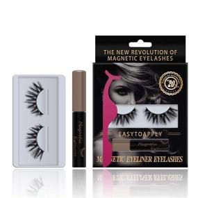 img 4 attached to 💫 Thick Magnetic Eyelash Set: Reusable Silk False Eyelashes with Waterproof Magnetic Eyeliner [1 Pair]