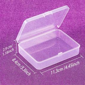 img 3 attached to 📦 Organize and Store Your Beads with SATINIOR 12 Pack Clear Plastic Beads Storage Containers: Hinged Lid, Compact Size (4.45 x 3.3 x 1.18 Inch)