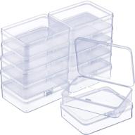 📦 organize and store your beads with satinior 12 pack clear plastic beads storage containers: hinged lid, compact size (4.45 x 3.3 x 1.18 inch) logo