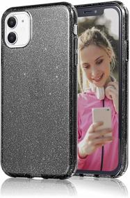 img 4 attached to 📱 JJGoo Case for Apple iPhone 11 (2019), Black Glitter Bling Sparkly Case with Shock Absorption, Drop Protection, Anti-Scratch &amp; Shockproof Design