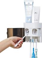 staider wall-mounted toothbrush holder with electric toothbrush holder, two toothpaste squeezers, and toothbrush storage box. automatic toothpaste dispenser with dust cover, ideal for bathroom logo