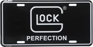 🔫 glock perfection license plate: sleek and stylish black finish logo