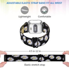 img 3 attached to 🌟 Neoxik Adjustable Elastic Watch Band - Compatible with Fitbit Versa/Versa 2/Versa Lite/Versa SE - Soft Nylon Replacement Loop Straps - Accessories for Men and Women