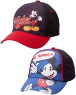 🐭 disney mickey mouse 2 pack baseball cap: ideal toddler/little boys accessories logo