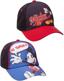 img 2 attached to 🐭 Disney Mickey Mouse 2 Pack Baseball Cap: Ideal Toddler/Little Boys Accessories