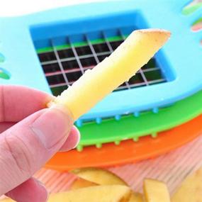 img 3 attached to 🥔 2-Piece Set Potato Cutter – Manual French Fry Cutter, Crinkle Cutter, Vegetable Chopper for Veggies, Onions, Carrots, Cucumbers, and More (Random Color)