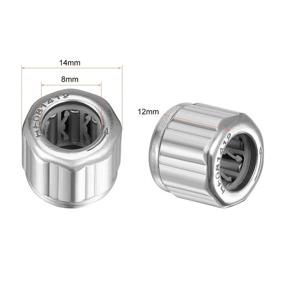 img 3 attached to 🔧 uxcell One Way Needle Roller Bearings, 8mm Bore, 14mm OD, 12mm Width - Pack of 3