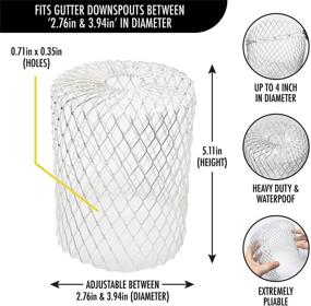 img 3 attached to 🍃 Gutter Guard 6-Pack: Leaf Filter Gutter Strainer & Downspout Guard - Mesh Leaf Guards for Effective Drainage - Up to 4in Diameter - Ultimate Gutter Maintenance Solution