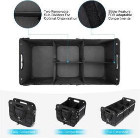 img 1 attached to 🚘 Befano Car Trunk Organizer SUV with Foldable Lid, Non-Slip Waterproof Bottom, Straps, and 3 Compartments for Cargo Trunk Storage (Black)