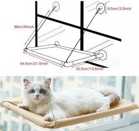 img 3 attached to CLKHOWL Large Cat Window Perch Hammock Seat - Safety, Heavy Duty Suction Cups, Breathable Washable Mesh, Durable Frame - Ideal Cat Hammocks Bed for Indoor Cats' Resting Seat