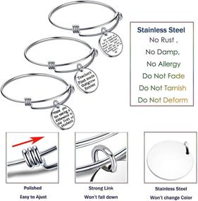 img 2 attached to 📿 Stainless Steel 3PCS Inspirational Bangle Bracelet Set - Expendable Teacher Appreciation Gifts