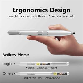 img 3 attached to 🖊️ Uogic Pen for Microsoft Surface | Palm Rejection | 1024 Pressure Levels | Flex & Soft HB Nib | Compatible with Surface Pro/Go/Laptop/Book/Studio | Includes 2 Spare Nibs & AAAA Battery