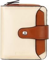 👜 bostanten women's rfid blocking leather wallet: small bifold purse with zipper card case (beige/brown) logo