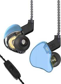 img 4 attached to CCZ Emerald In-Ear Earbud Headphones: 1DD+1BA 🎧 Hybrid Bass, Noise-Isolating Earphones with Mic - Blue