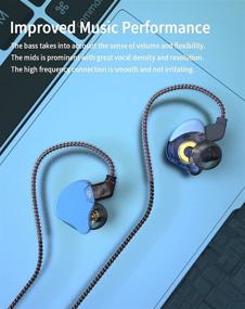 img 3 attached to CCZ Emerald In-Ear Earbud Headphones: 1DD+1BA 🎧 Hybrid Bass, Noise-Isolating Earphones with Mic - Blue