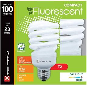 img 2 attached to 💡 Energy-Saving T2 Spiral CFL Bulb, 5000k Daylight, 23W (100W Equivalent), 1520 Lumens, E26 Medium Base, 120V, UL Listed - Pack of 8