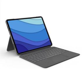 img 4 attached to Logitech Combo Touch iPad Pro 12.9-inch (5th gen) Keyboard Case - Backlit Keyboard, Kickstand, Click-Anywhere Trackpad, Oxford Gray; US Layout