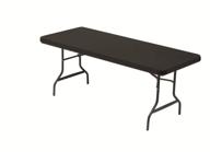 iceberg 16621 stretch fabric table top cap cover | black polyester/spandex | 6 feet logo