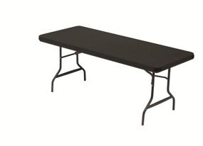 img 1 attached to Iceberg 16621 Stretch Fabric Table Top Cap Cover | Black Polyester/Spandex | 6 Feet