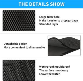 img 1 attached to Premium Cat Litter Mat with Honeycomb Double Layer Design 🐱 and Easy Clean Material - Urine Proof and Traps Litter Efficiently