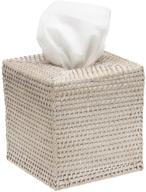 📦 kouboo 1030036 square rattan tissue box cover - white wash, dimensions: 5" x 5" x 5.5 logo