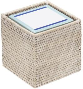 img 1 attached to 📦 KOUBOO 1030036 Square Rattan Tissue Box Cover - White Wash, Dimensions: 5" x 5" x 5.5