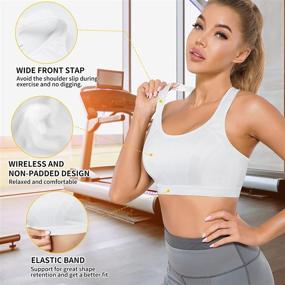 img 1 attached to 🏋️ IHHCOXK Women's High Impact Racerback Sports Bra for Full Support, Bounce Control, and Workout Running - Wireless Seamless Yoga Tops