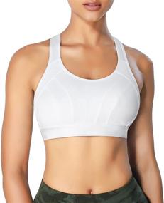 img 3 attached to 🏋️ IHHCOXK Women's High Impact Racerback Sports Bra for Full Support, Bounce Control, and Workout Running - Wireless Seamless Yoga Tops