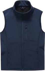 img 4 attached to 🧥 Mens Full-Zip Fleece Vest - Warm and Lightweight Sleeveless Jacket with Pockets, Polar Sweater Outerwear