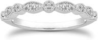💍 milgrain marquise &amp; round cubic zirconia half eternity ring stacking infinity wedding band sterling silver 925 sizes 3.5-10.5 in 3 color options logo