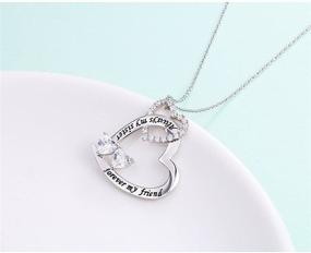img 2 attached to Sterling Silver Sisters Necklace: Heart Pendant for Your Sister's Wrist or Finger as a Timeless & Beautiful Gift
