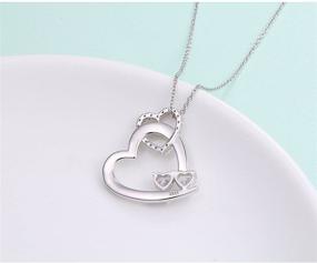 img 1 attached to Sterling Silver Sisters Necklace: Heart Pendant for Your Sister's Wrist or Finger as a Timeless & Beautiful Gift