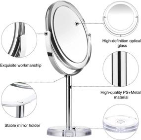 img 1 attached to 💄 Double-Sided 360° Swivel Table Mirror with 1/10-fold Magnification for Make-up, Shaving, and Facial Care in Living Rooms, Cosmetic Studios, and Jewelry Stores