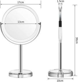 img 2 attached to 💄 Double-Sided 360° Swivel Table Mirror with 1/10-fold Magnification for Make-up, Shaving, and Facial Care in Living Rooms, Cosmetic Studios, and Jewelry Stores