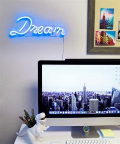 img 2 attached to 💡 Illuminating Your Dreams: Isaac Jacobs 17" by 6" LED Neon Blue Dream Wall Sign